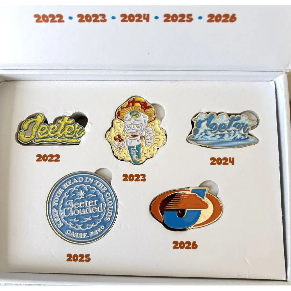 Jeeter 2022 to 2026 Clouded Enamel Pin Set Collector Edition New in Box